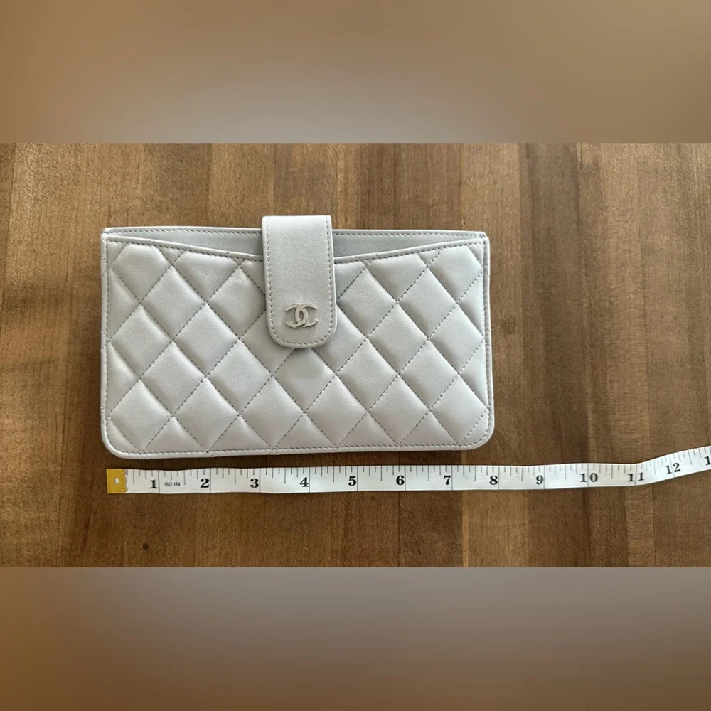 🩶 NWT Chanel Classic Gray 2 Set Pouch Long Wallet - 2 Pieces 🩶